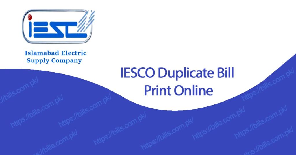 IESCO Duplicate Bill Print Online